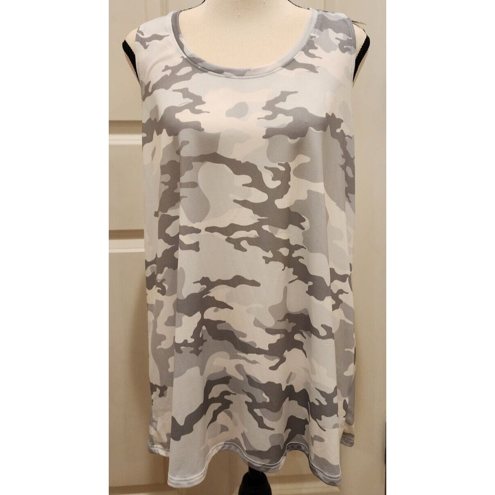 Womens Athletic Works Tank Top, Camo Pattern, Size L (12-14)